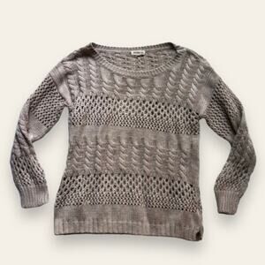 Miracle City Crochet Eyelet Knit Wool Blend Cottagecore Sweater